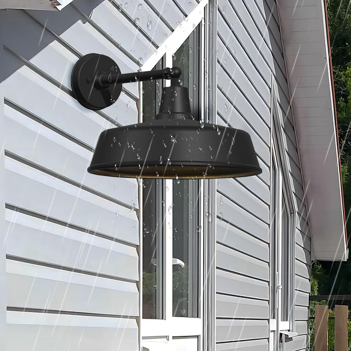 2-Pack Outdoor Wall Lights – Modern Farmhouse Straight Arm Barn Sconces