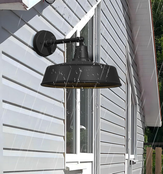 2-Pack Outdoor Wall Lights – Modern Farmhouse Straight Arm Barn Sconces