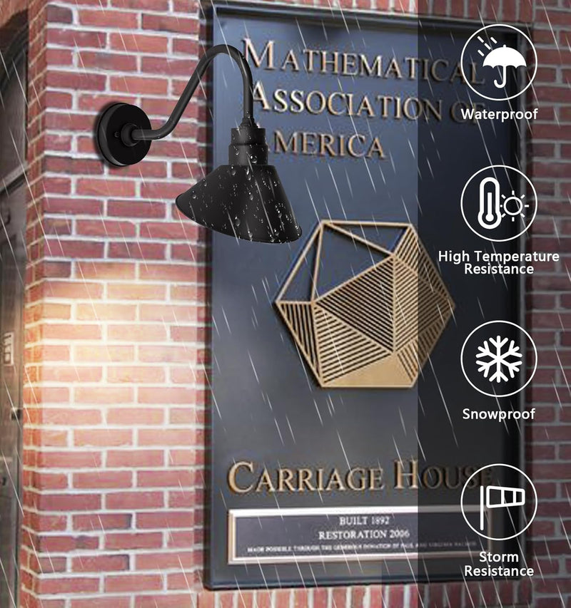 Gooseneck Outdoor Sign Light – Classic Farmhouse Style for Wall or Storefront