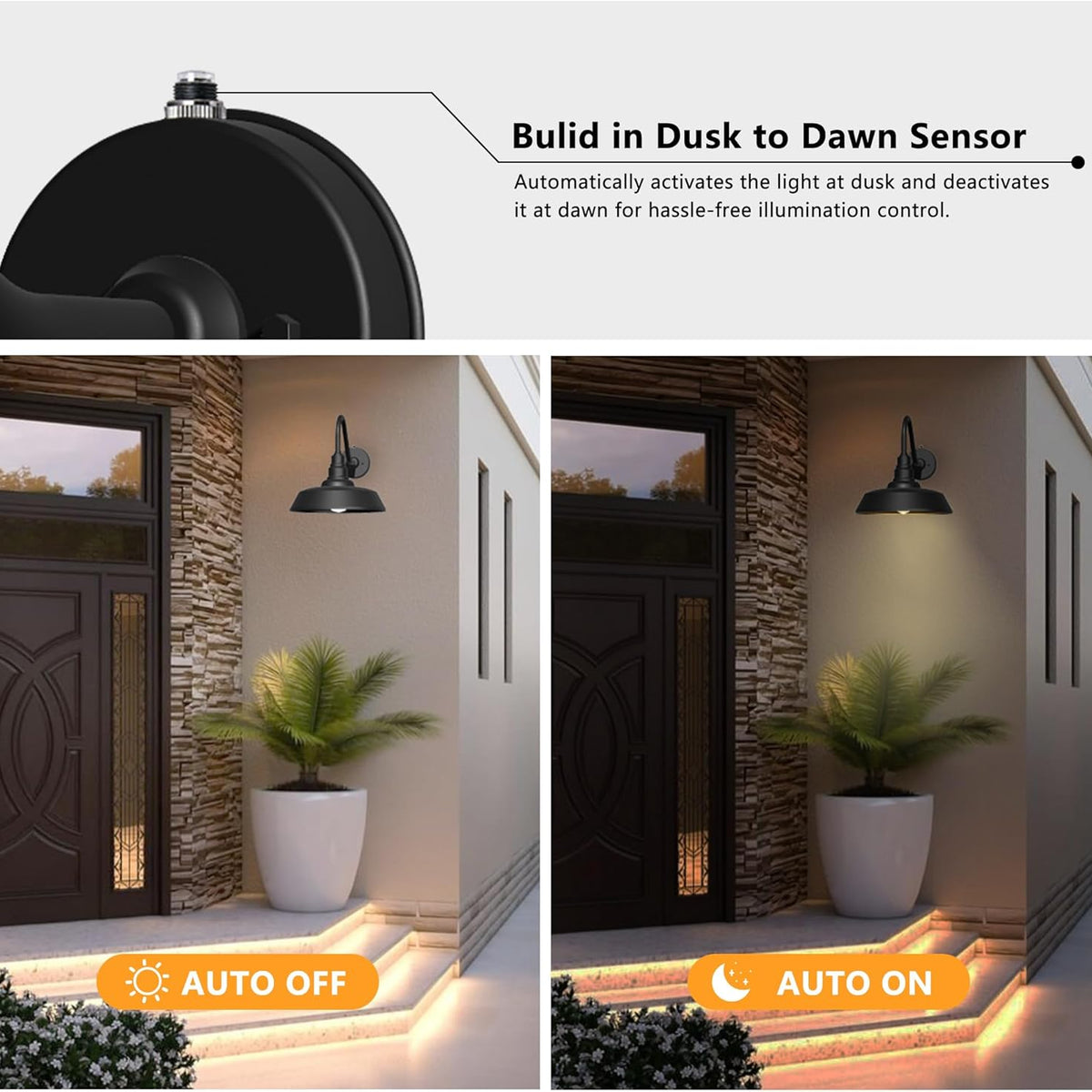 Dusk to Dawn Barn Light Large Size.Outdoor Waterproof Gooseneck Barn Light
