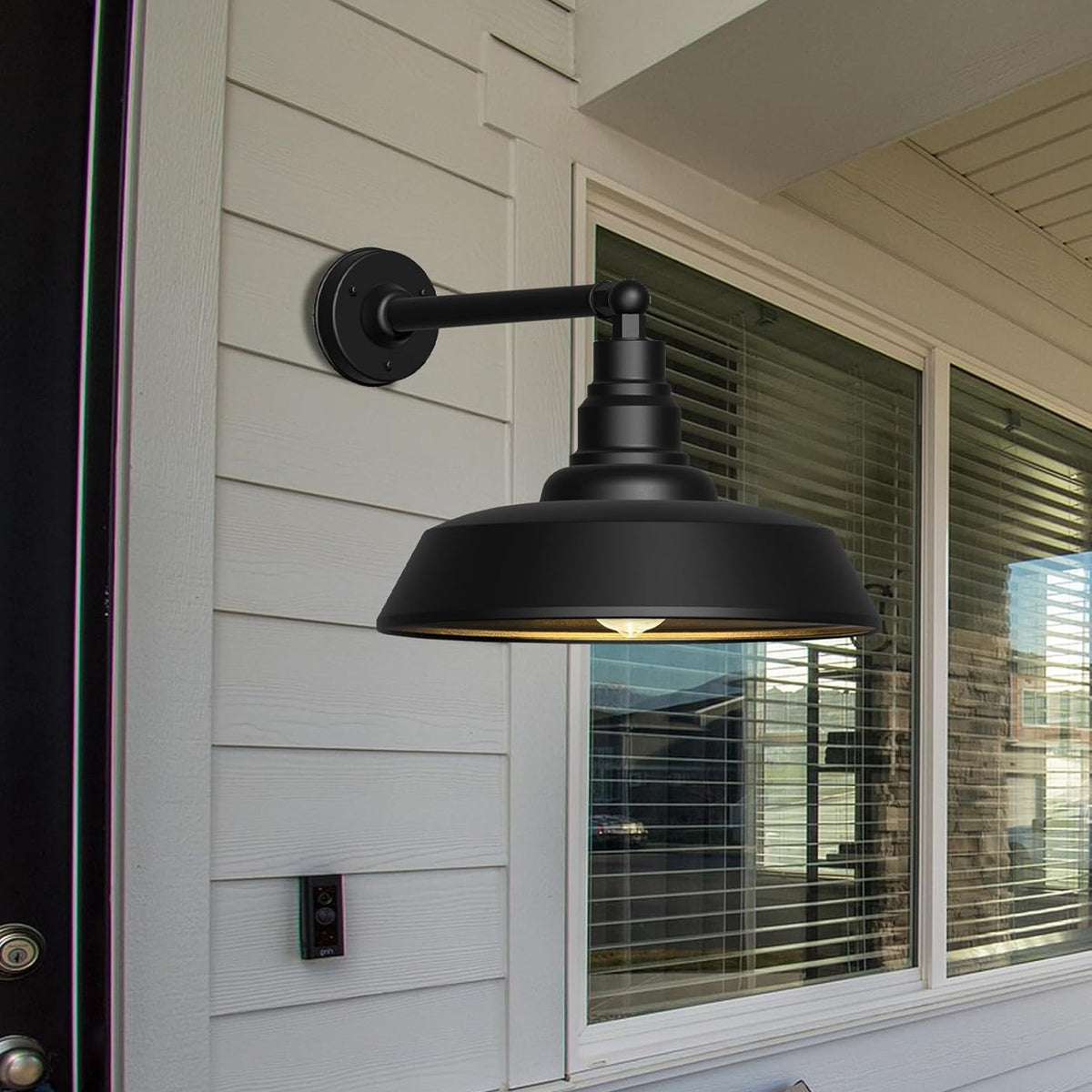 2-Pack Straight Arm Barn Lights – Outdoor Farmhouse Wall Fixtures