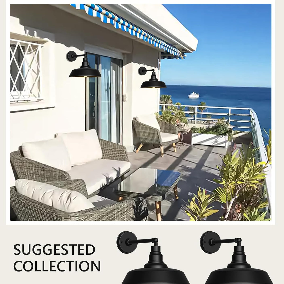Premium Outdoor Barn Light – Straight Arm Farmhouse Wall Sconce for Patio. Garage. or Entryway