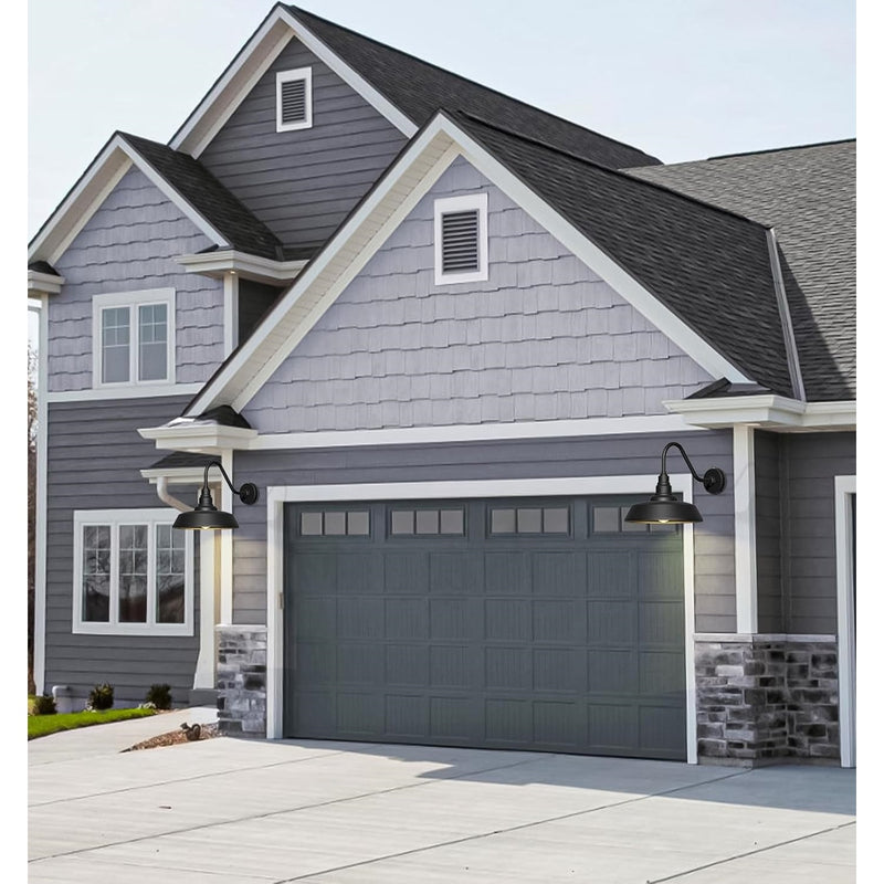 2 pack Dusk to Dawn Barn Light Large Size. Outdoor Waterproof Gooseneck Barn Light