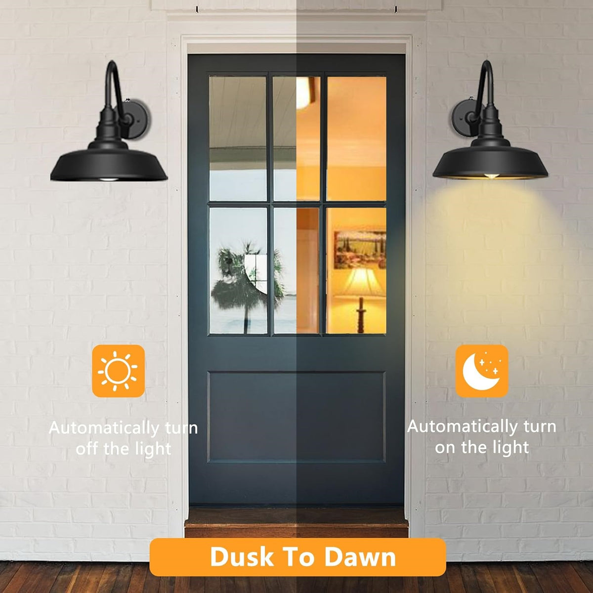 Dusk to Dawn Barn Light Large Size.Outdoor Waterproof Gooseneck Barn Light