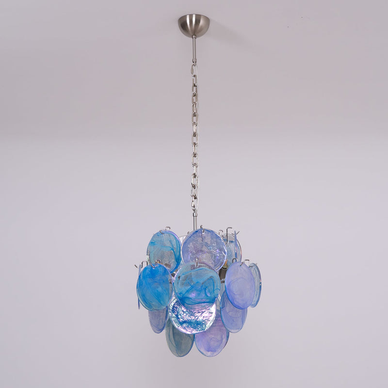 Aqua Blue Glass Murano Chandelier