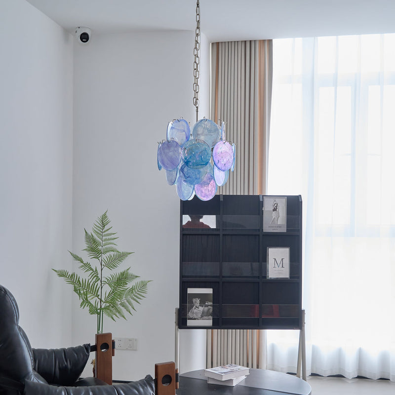 Aqua Blue Glass Murano Chandelier