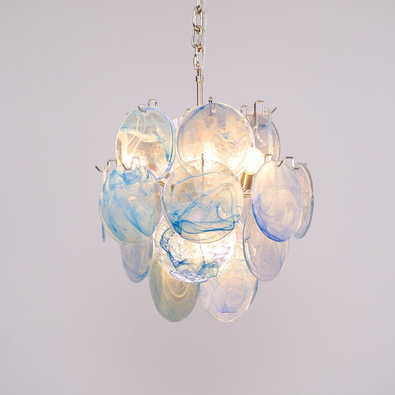 Aqua Blue Glass Murano Chandelier