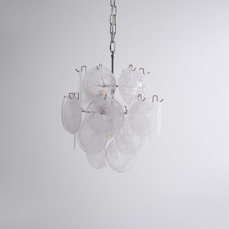 Aqua White Glass Murano Chandelier