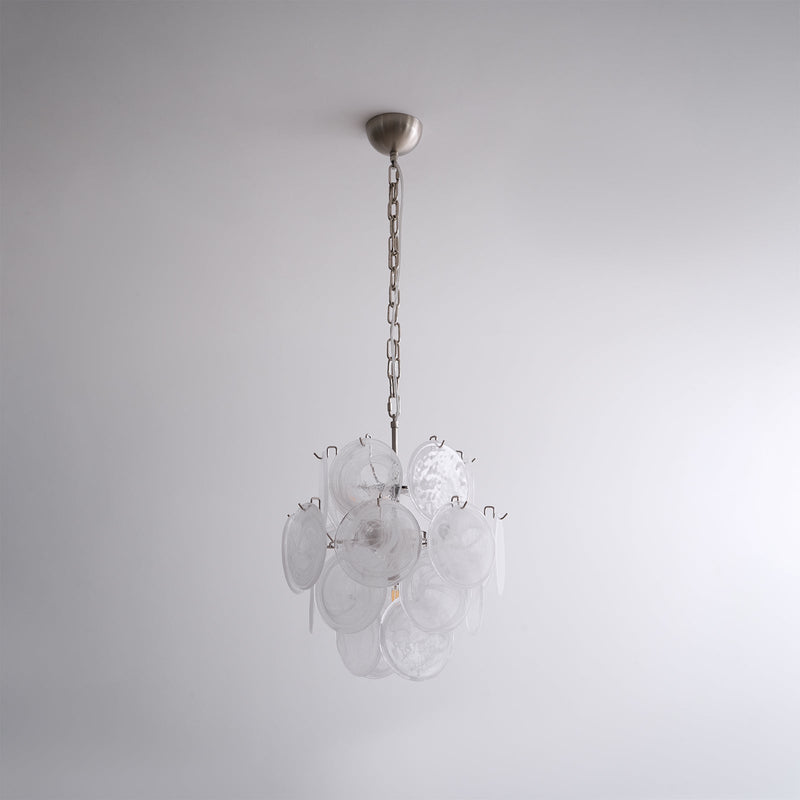 Aqua White Glass Murano Chandelier