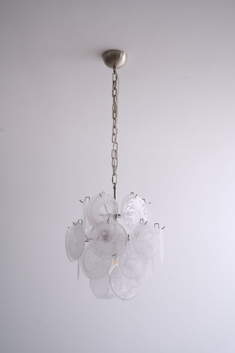 Aqua White Glass Murano Chandelier