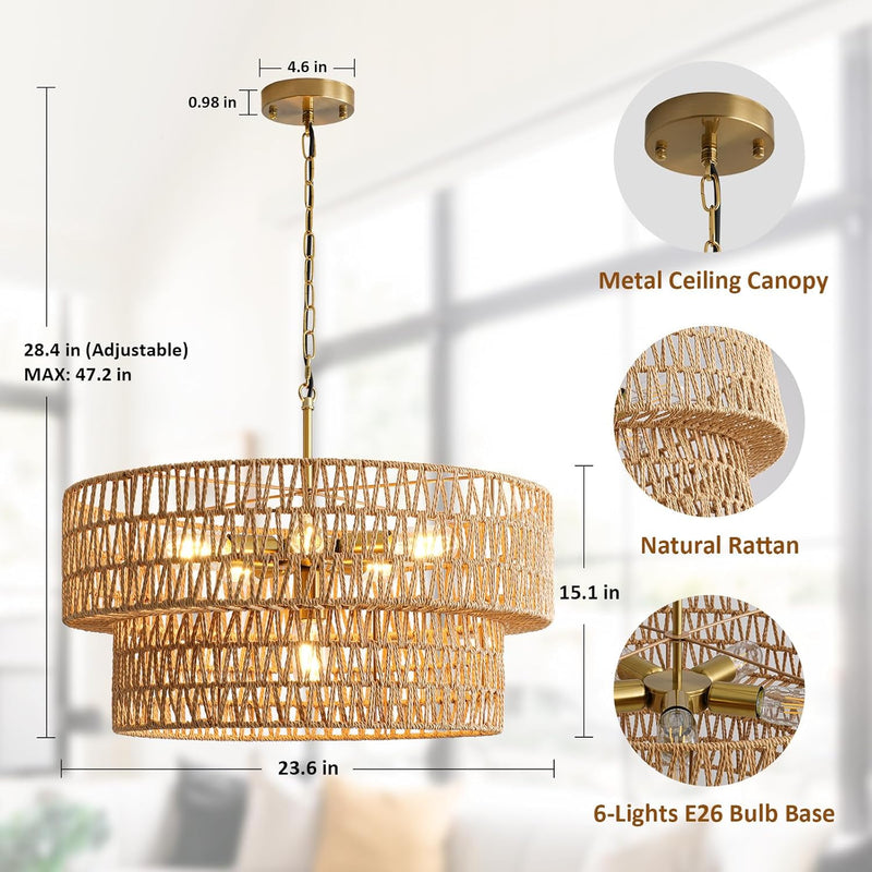 Rattan Chandelier