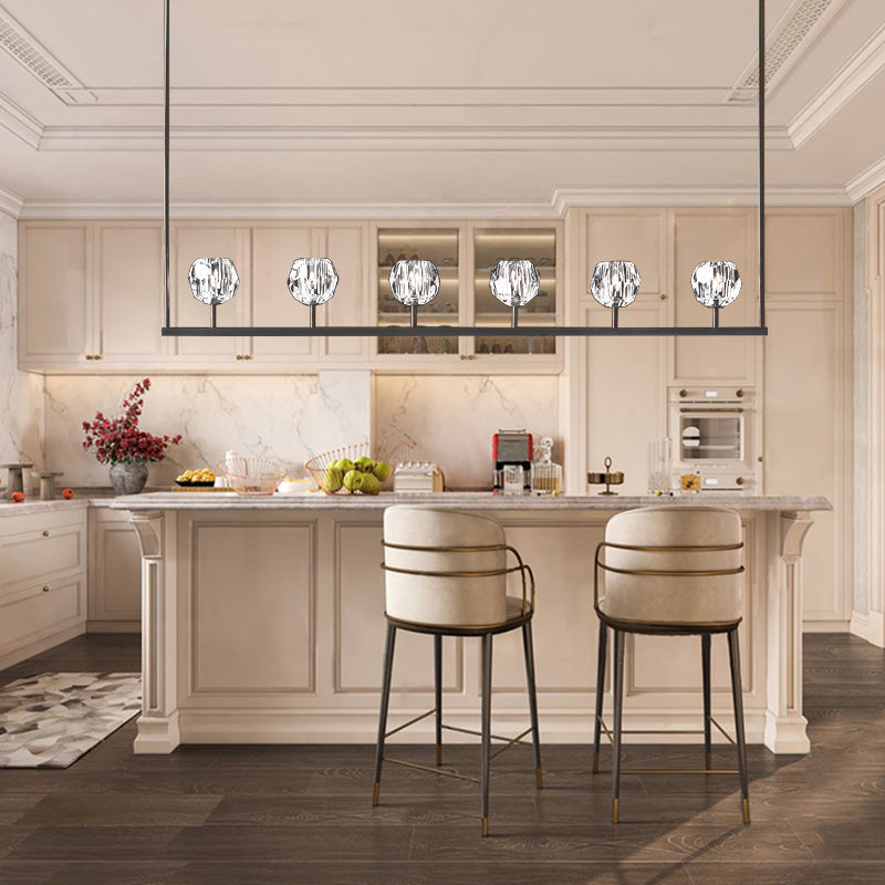 Boule Cristal Linear Chandelier 60" - Franing