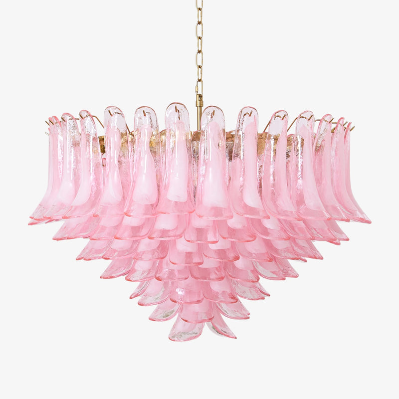 Blush Pink Glass Murano Chandelier