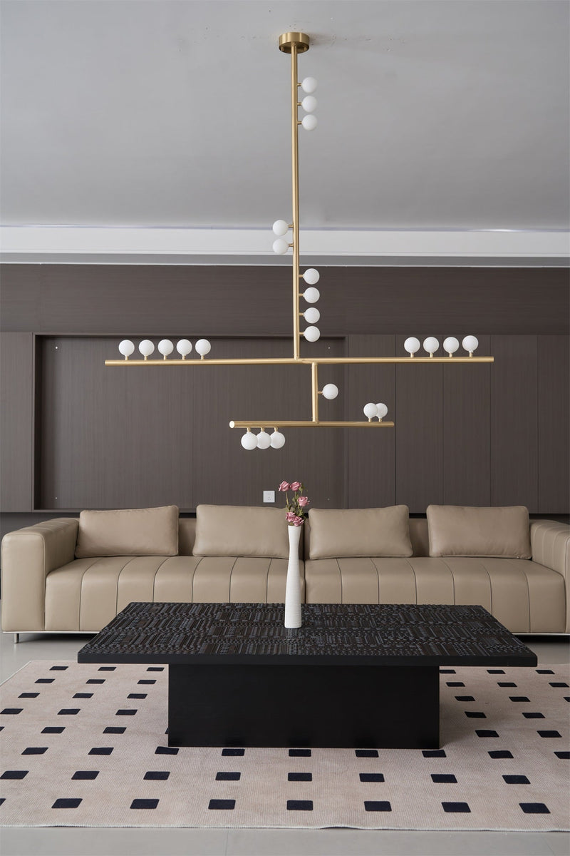 Brass Glass Drop Chandelier