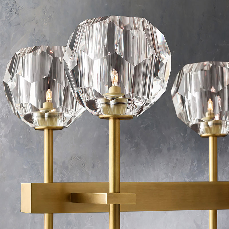 Boule Cristal Double Linear Chandelier 60" - Franing