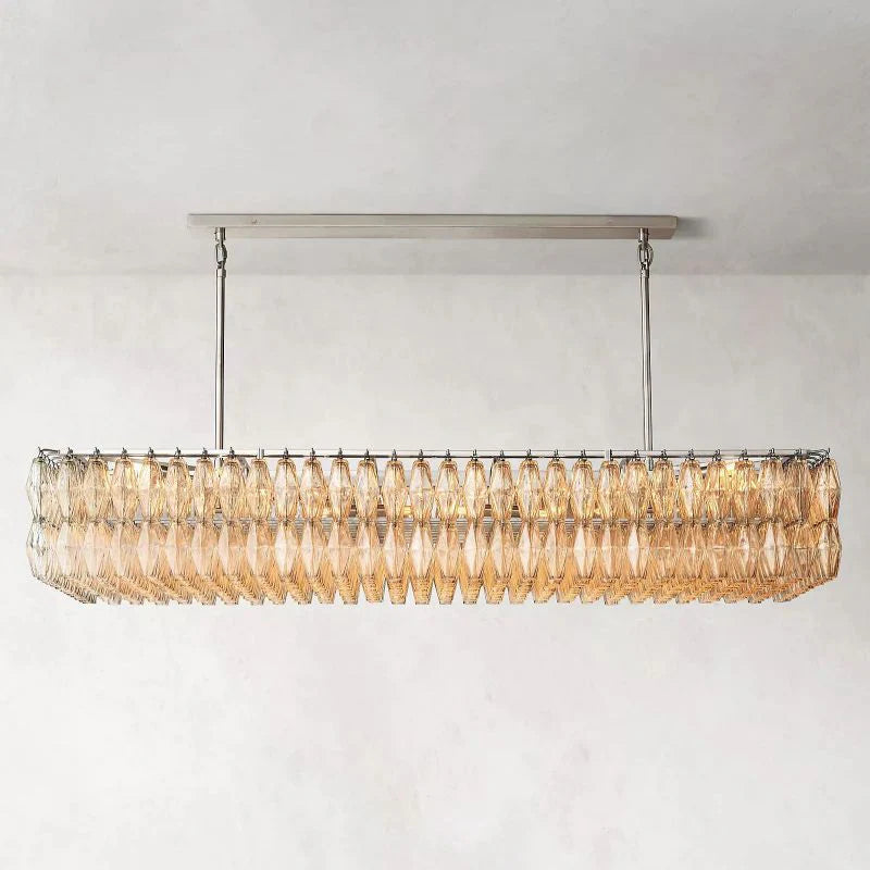 Chiara Clear Glass Rectangular Chandelier 74" - Franing