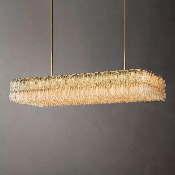 Chiara Clear Glass Rectangular Chandelier 74" - Franing
