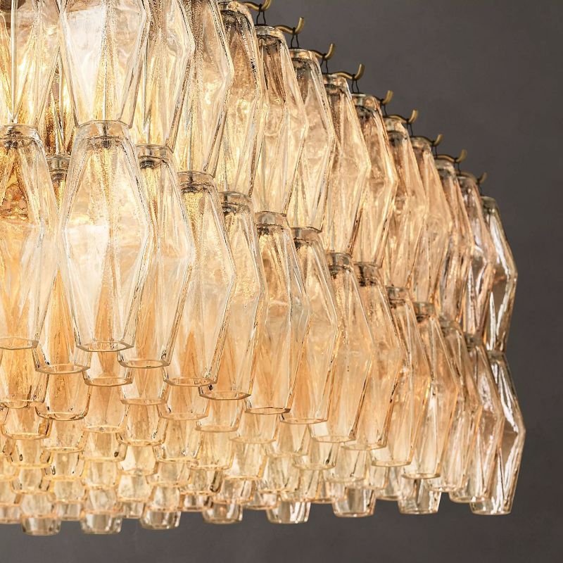 Chiara Clear Glass Rectangular Chandelier 74" - Franing