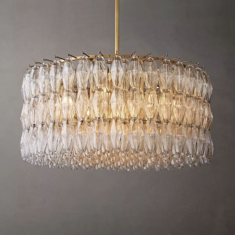 Chiara Glass Round Chandelier 37" - Franing