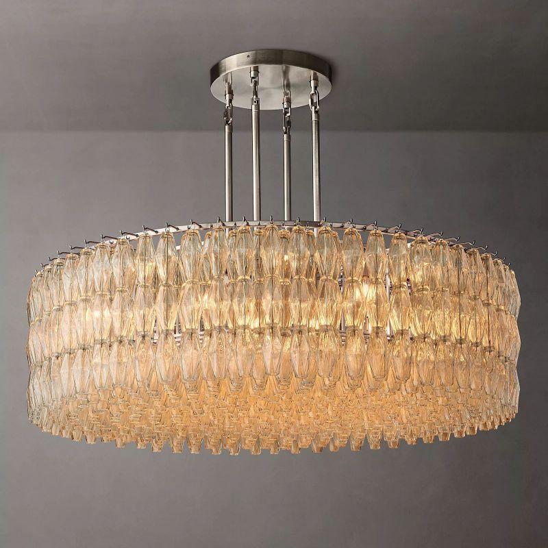 Chiara Glass Round Chandelier 61" - Franing