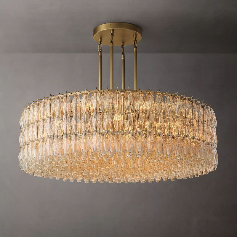 Chiara Glass Round Chandelier 61" - Franing