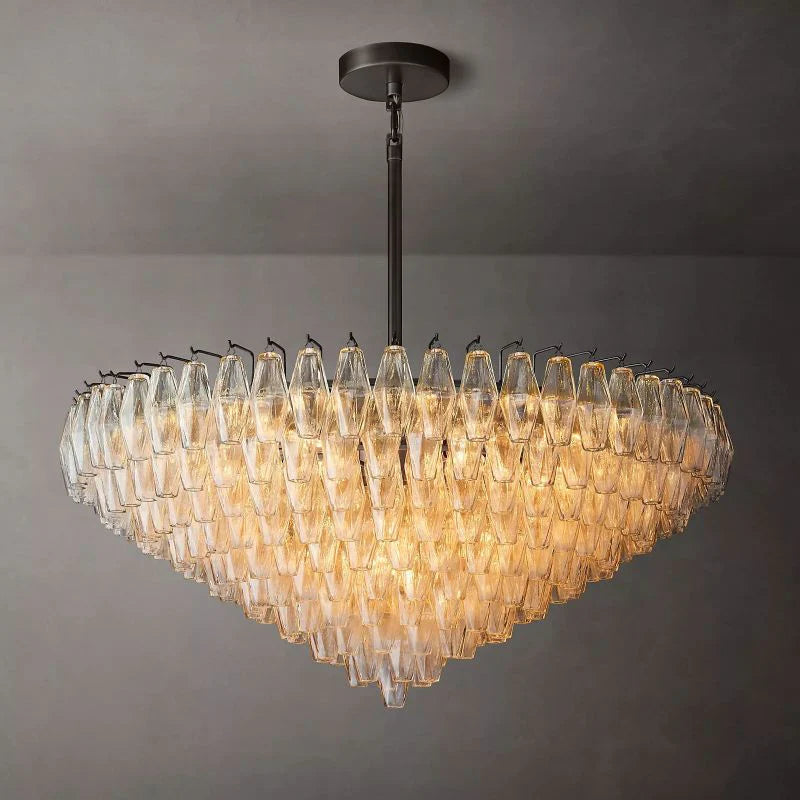 Chiara Glass Multi-Tier Round Chandelier 47" - Franing
