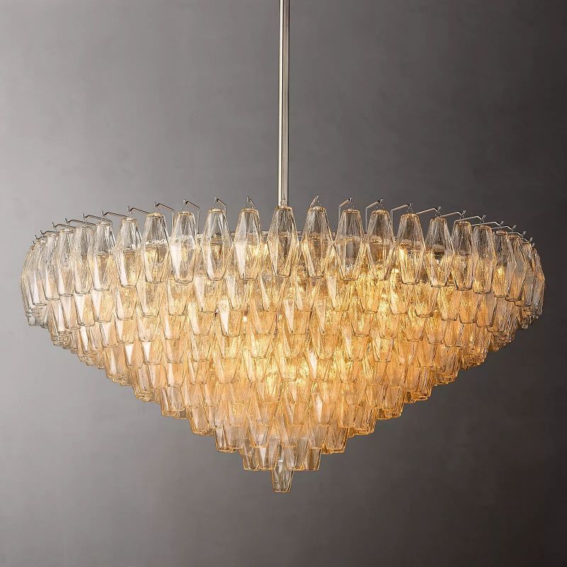 Chiara Glass Multi-Tier Round Chandelier 47" - Franing