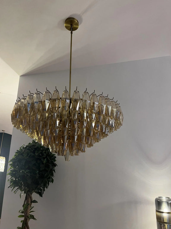 Chiara Glass Multi-Tier Round Chandelier 47" - Franing