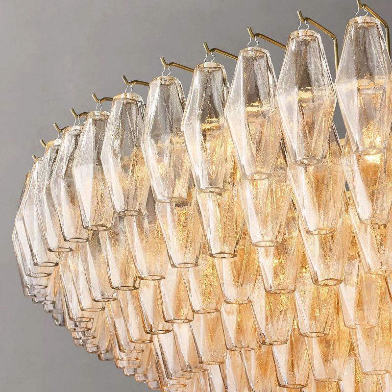 Chiara Glass Multi-Tier Round Chandelier 61" - Franing