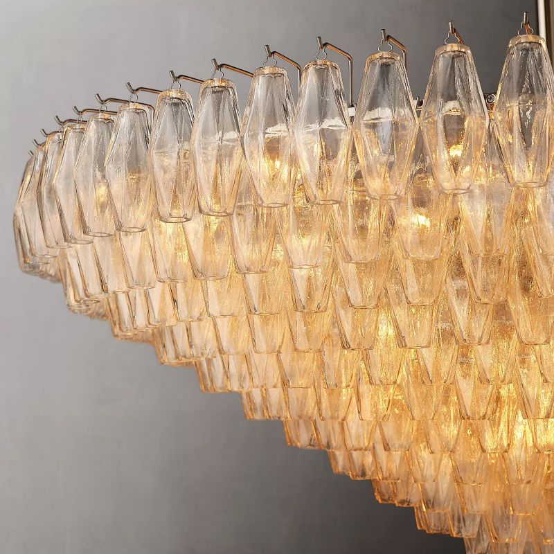 Chiara Glass Multi-Tier Round Chandelier 61" - Franing