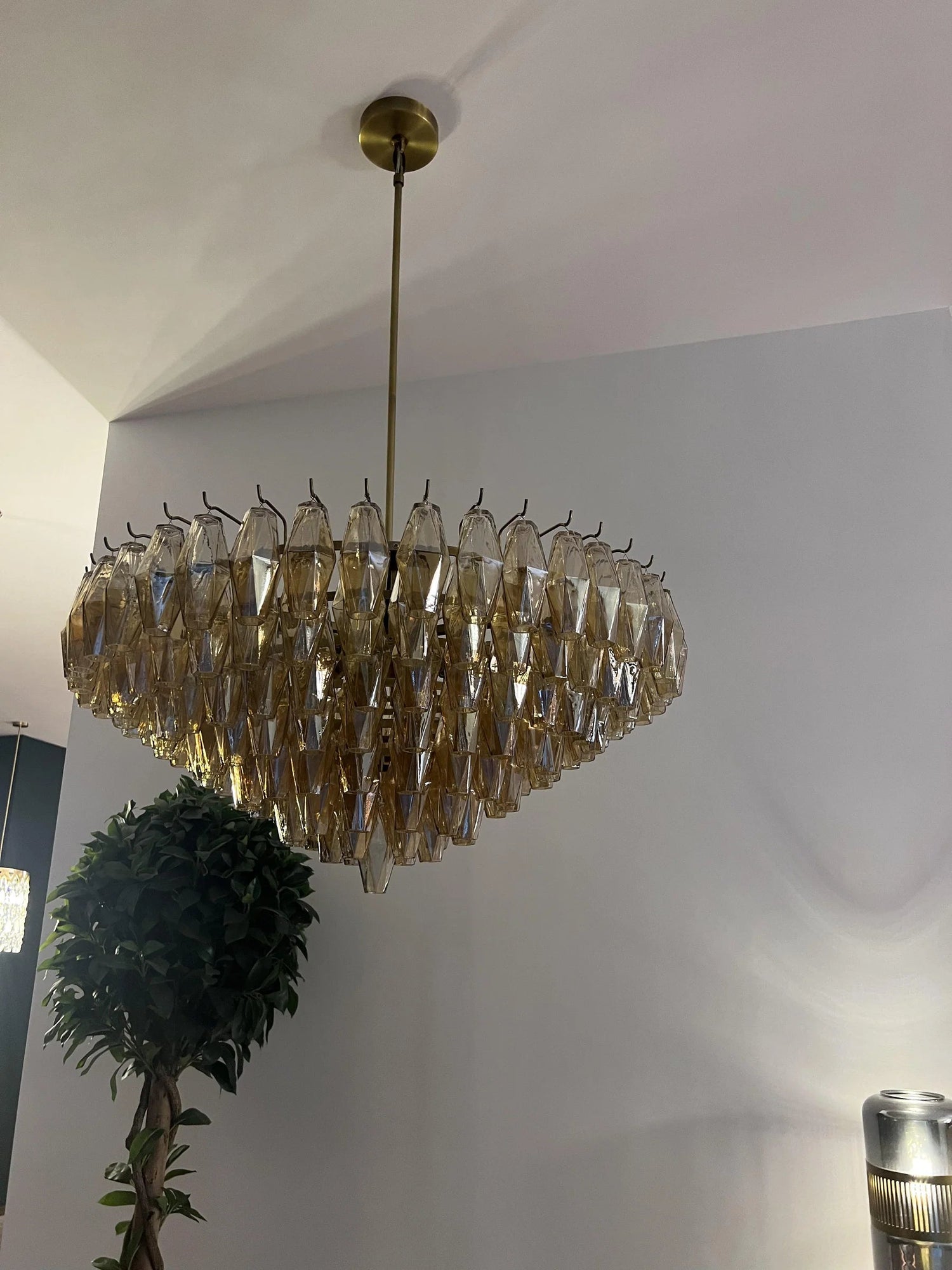 Chiara Glass Multi-Tier Round Chandelier 61" - Franing