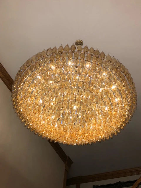Chiara Glass Multi-Tier Round Chandelier 61" - Franing