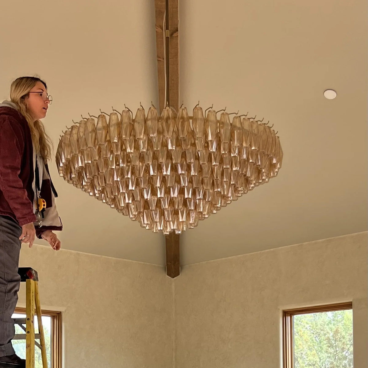 Chiara Glass Multi-Tier Round Chandelier 61" - Franing