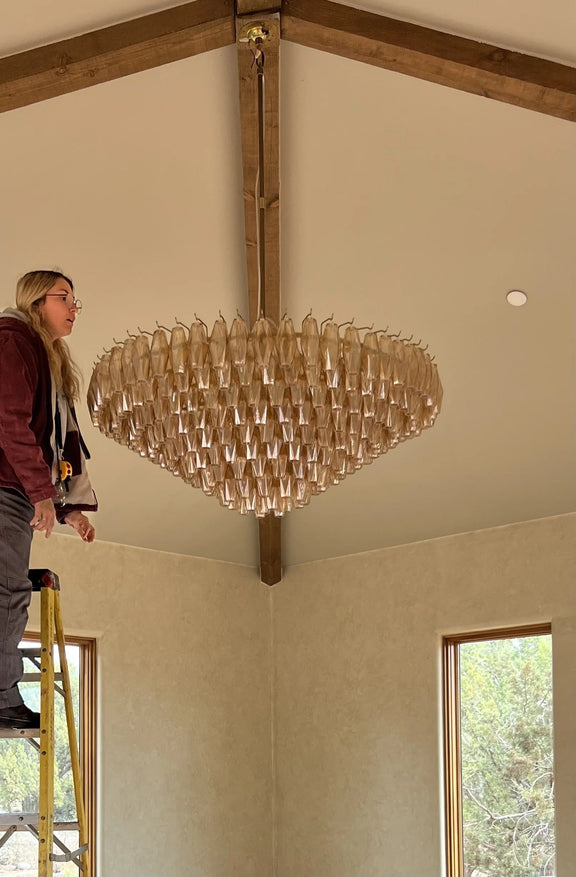 Chiara Glass Multi-Tier Round Chandelier 61" - Franing