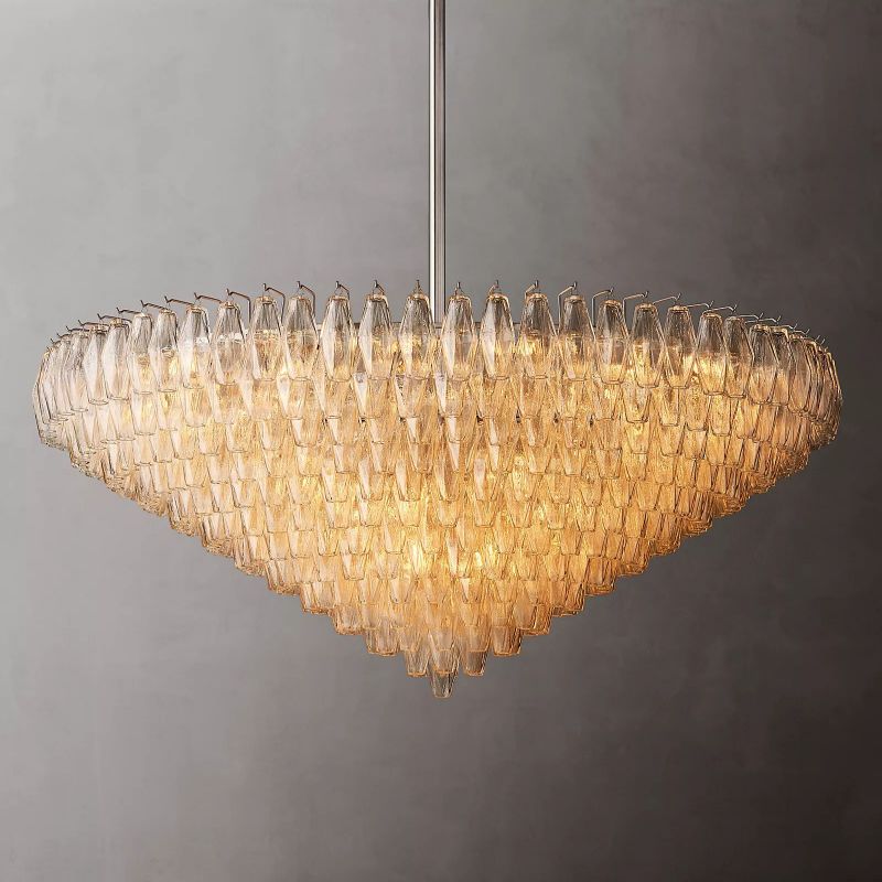 Chiara Glass Multi-Tier Round Chandelier 61" - Franing