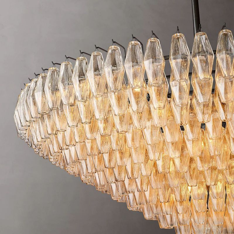 Chiara Glass Multi-Tier Round Chandelier 61" - Franing