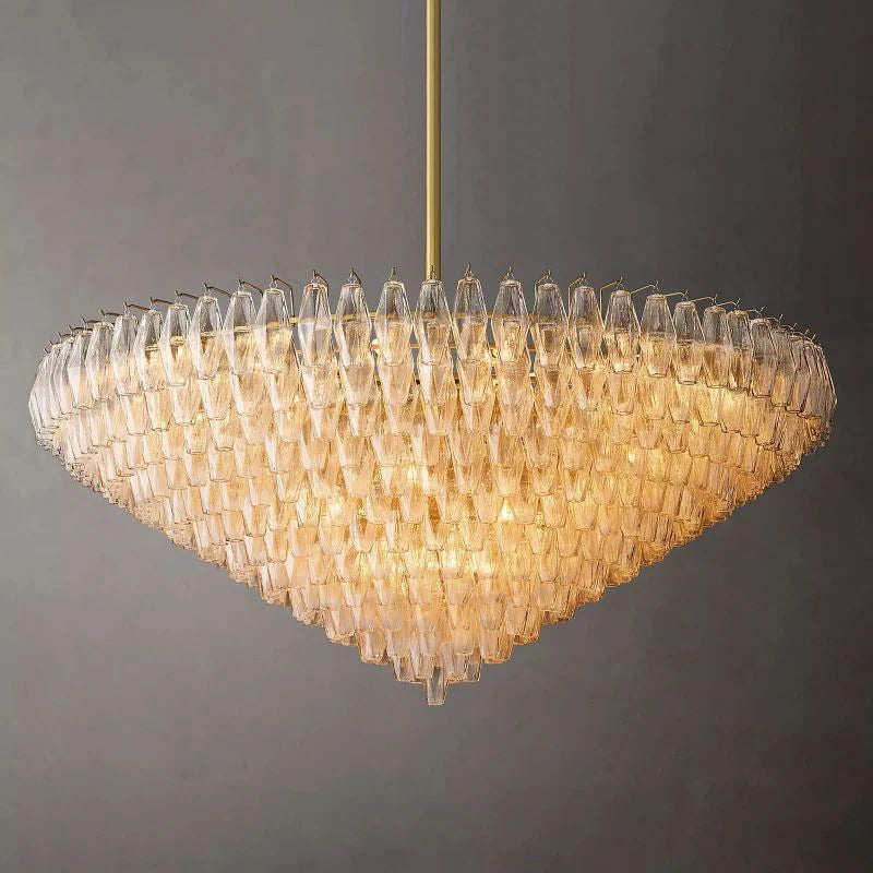 Chiara Glass Multi-Tier Round Chandelier 61" - Franing