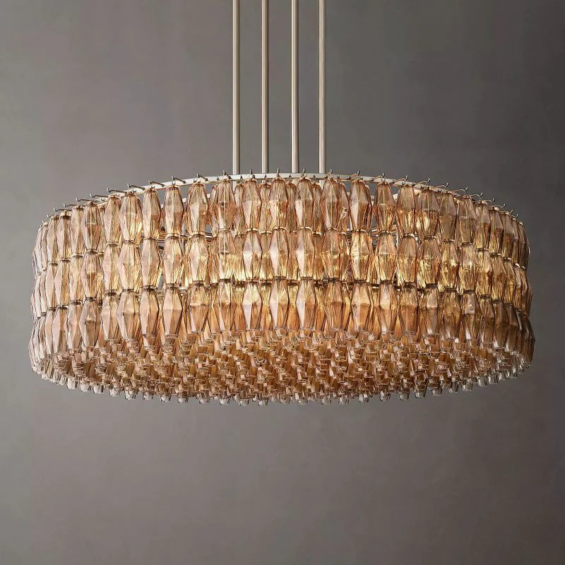 Chiara Glass Round Chandelier 61" - Franing