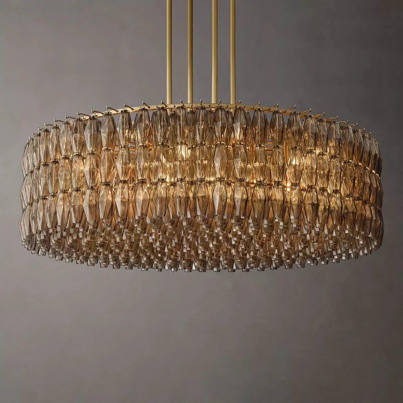 Chiara Glass Round Chandelier 61" - Franing