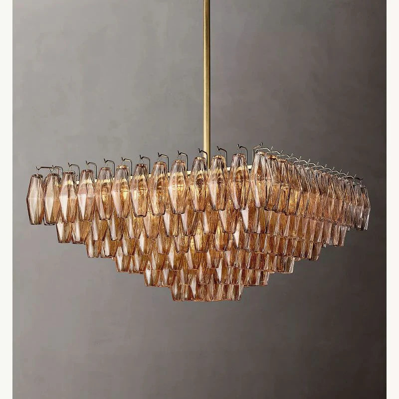 Chiara Glass Multi-Tier Square Chandelier 32"SQ - Franing