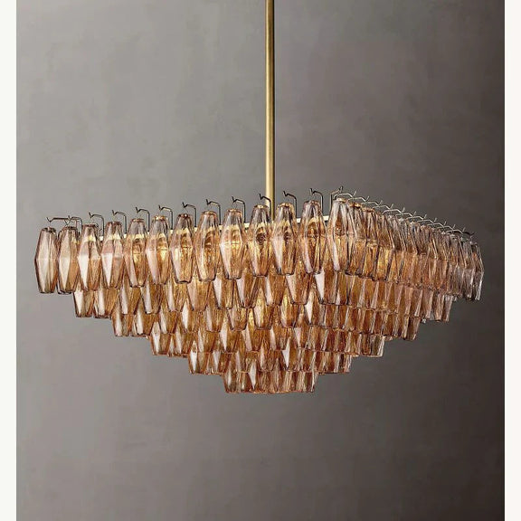 Chiara Glass Multi-Tier Square Chandelier 32"SQ - Franing