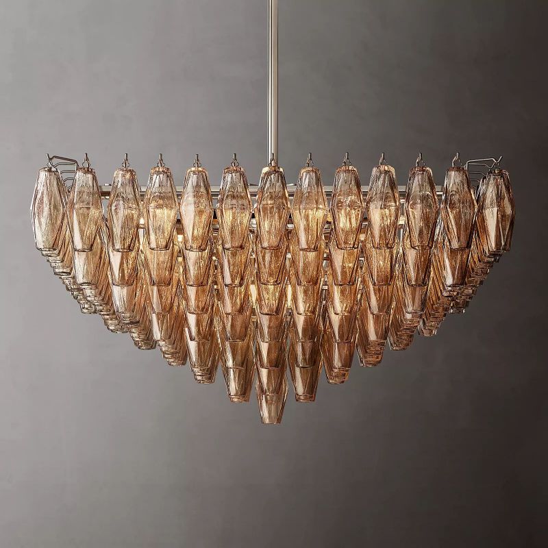 Chiara Glass Multi-Tier Square Chandelier 32"SQ - Franing