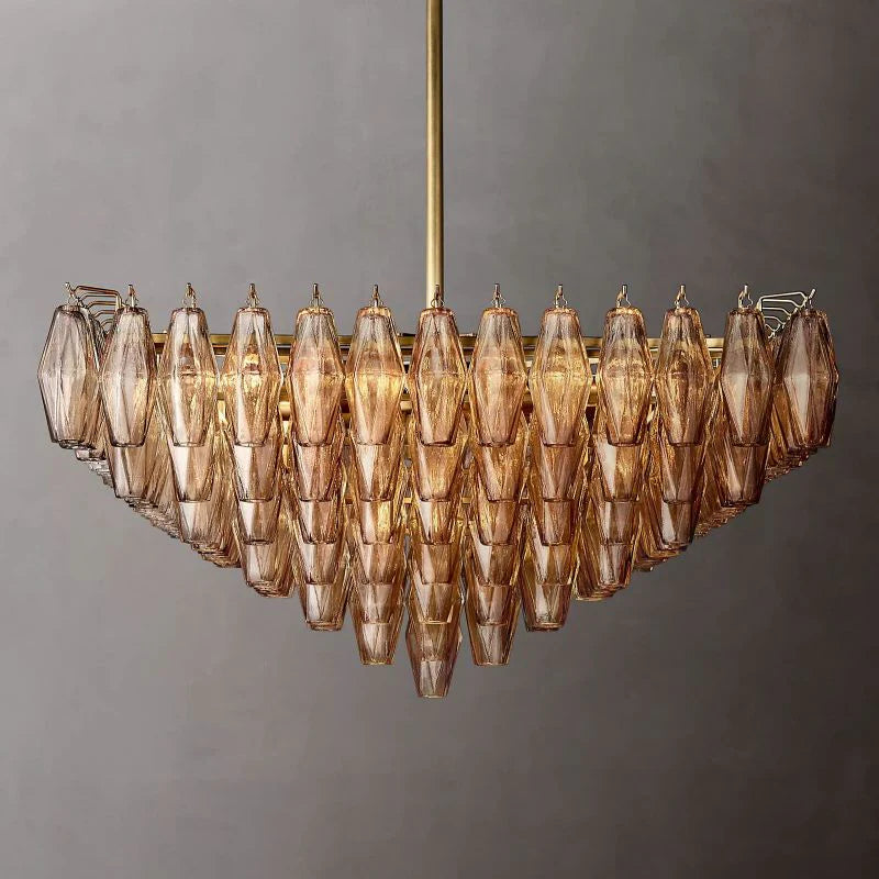 Chiara Glass Multi-Tier Square Chandelier 32"SQ - Franing