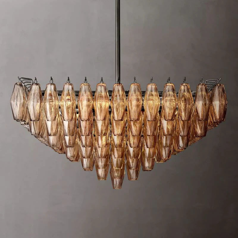 Chiara Glass Multi-Tier Square Chandelier 32"SQ - Franing