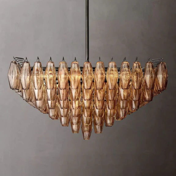 Chiara Glass Multi-Tier Square Chandelier 32"SQ - Franing