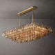Chiara Glass Multi-Tier Rectangular Chandelier 54"W - Franing