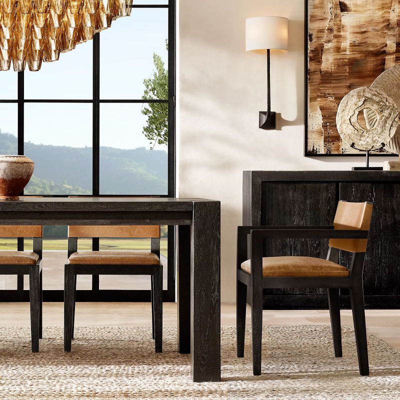 Chiara Glass Tiered Rectangular Chandelier 74" - Franing