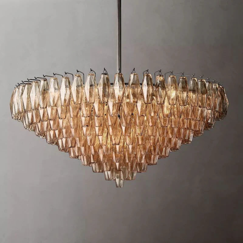 Chiara Glass Multi-Tier Round Chandelier 47" - Franing