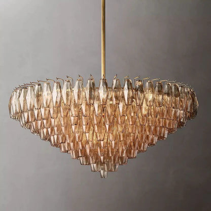 Chiara Glass Multi-Tier Round Chandelier 47" - Franing