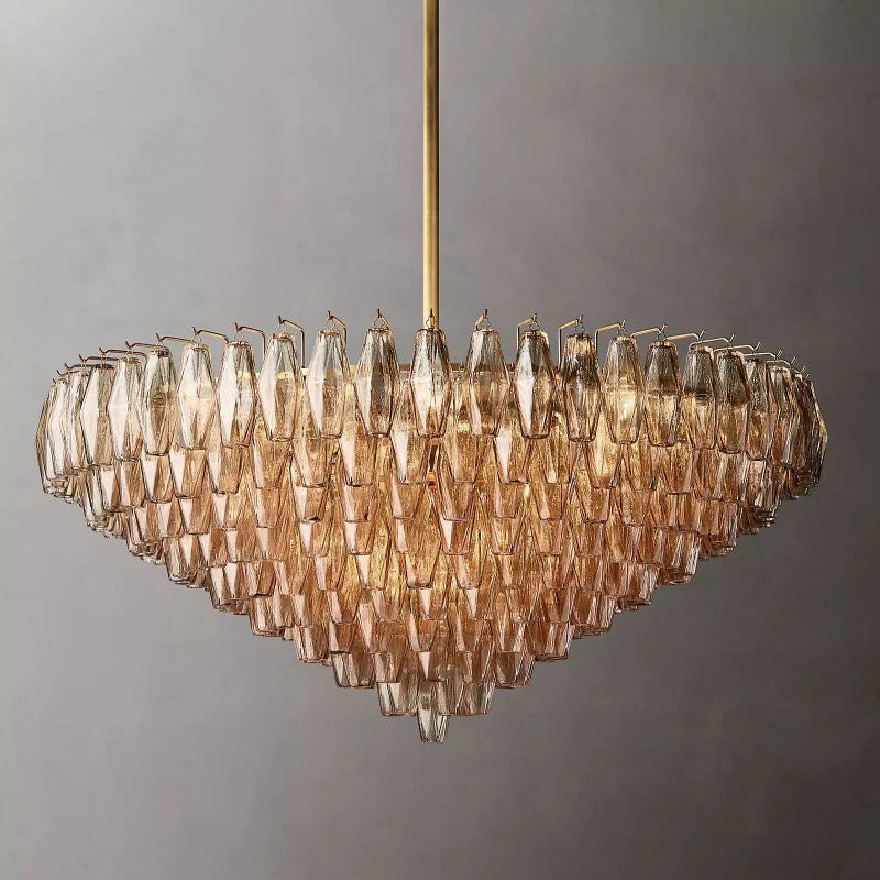 Chiara Glass Multi-Tier Round Chandelier 47" - Franing